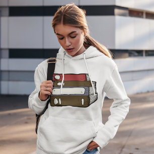 Stack of Books Library Reading Hoodie