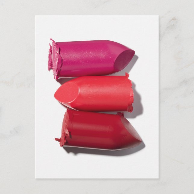 Stack of broken lipstick postcard (Front)