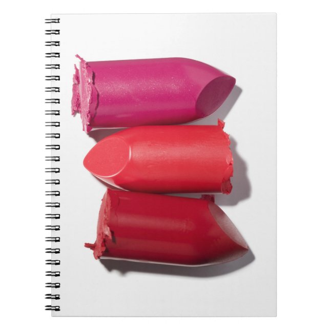 Stack of broken lipstick spiral notebook (Front)
