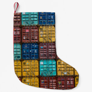 Stack of cargo trailer small christmas stocking