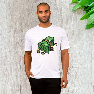 Stack of Cash with Coins Money T-Shirt