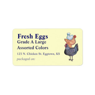 Stack of Chickens Egg Label