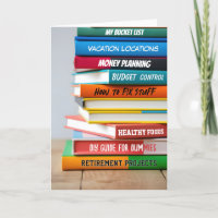 Stack of Colourful Retirement Books