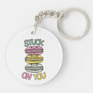 Stack of Cute Kawaii Macarons Key Ring