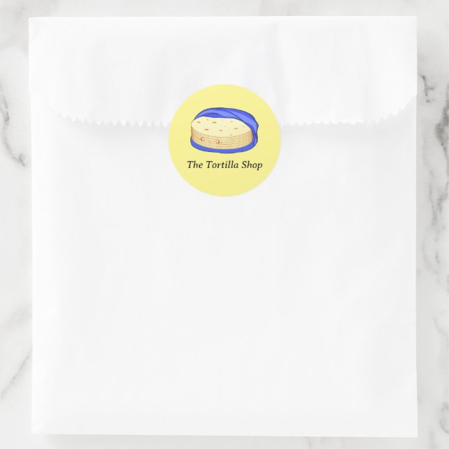 Stack of Flour Tortillas Classic Round Sticker (Bag)