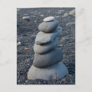 Stack Of Grey Rocks On Beach Postcard