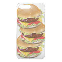 Stack of hamburgers or cheeseburgers