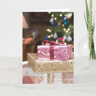 Stack of holiday gifts card