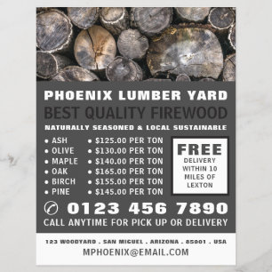 Stack of Logs, Lumber/Timber/Wood Yard Advertising Flyer