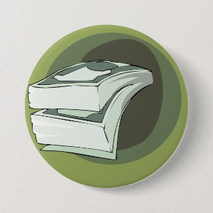 Stack of Money Cash Green Backs 7.5 Cm Round Badge