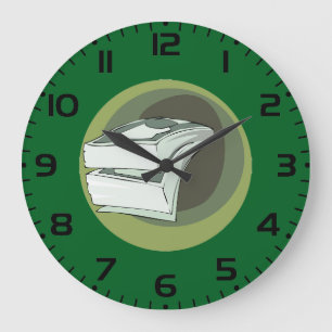 Stack of Money Cash Green Backs Large Clock