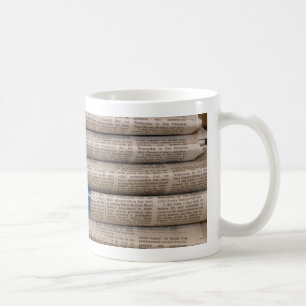Stack of Newspapers Current Events Art Coffee Mug