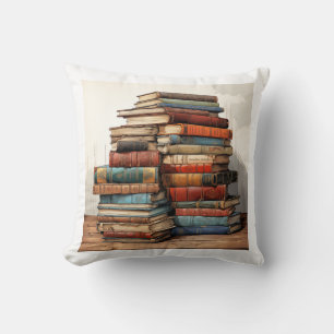 Stack of Old Books 2 Sided Throw Pillow 