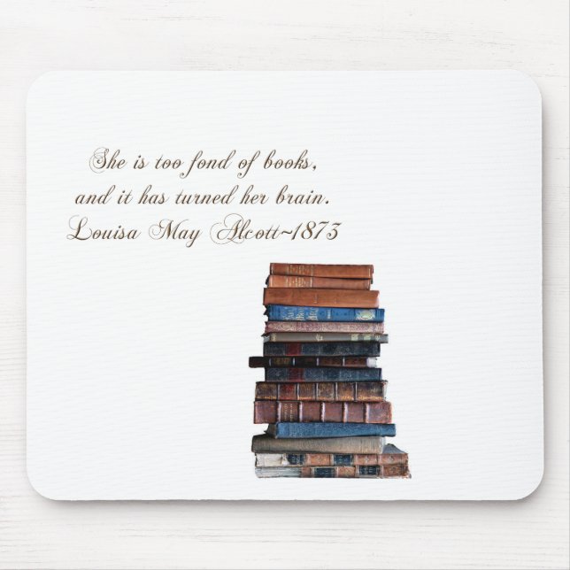 Stack of old books-with Quote Mouse Pad (Front)