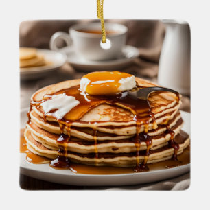 Stack Of Pancakes Ceramic Ornament
