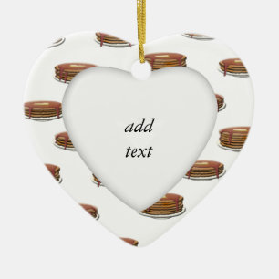 Stack of Pancakes on Plates Background Ceramic Tree Decoration