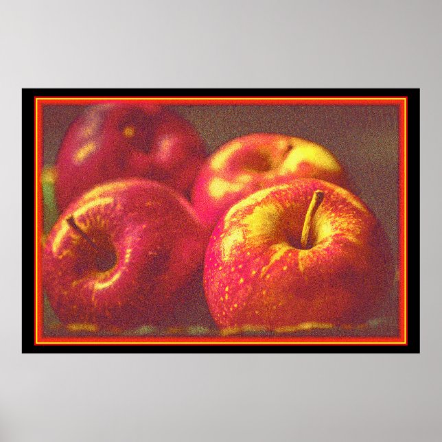 "Stack of Red Apples Fruit" Cute Photo. Buy Now Poster (Front)