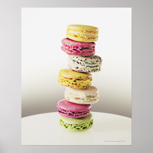 Stack of vibrant macaroons poster (Front)