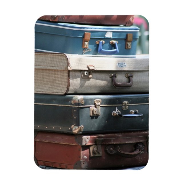 Stack of Vintage Suitcases Magnet (Vertical)