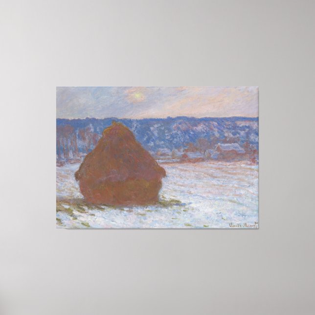 Stack of Wheat (Snow Effect, Overcast Day) (1890-9 Canvas Print (Front)