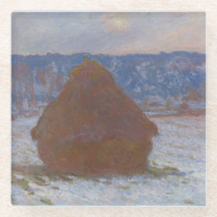 Stack of Wheat (Snow Effect, Overcast Day) (1890-9 Glass Coaster