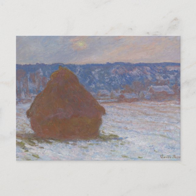 Stack of Wheat (Snow Effect, Overcast Day) (1890-9 Postcard (Front)