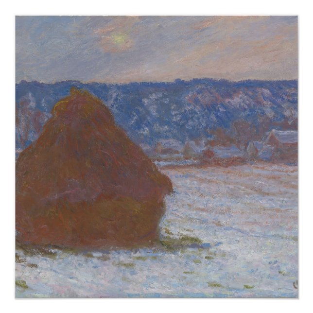 Stack of Wheat (Snow Effect, Overcast Day) (1890-9 Poster (Front)