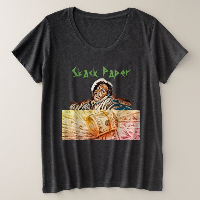 Stack Paper Plus Size T-Shirt (Design Front)