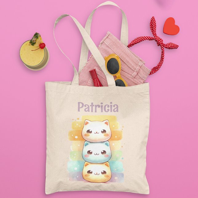 Stacked Adorable Kitties Personalised Tote Bag (Creator Uploaded)