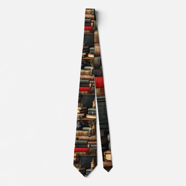 Stacked Books in Library Tie (Front)