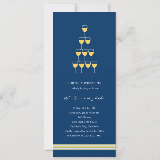Stacked Champagne Corporate/Business Party Invite (Front)