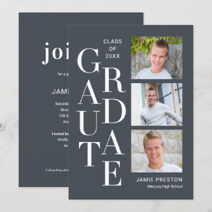 Stacked Charm Editable Colour Graduation Invitatio Invitation