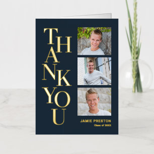 Stacked Charm FOIL Graduation Thank You Card