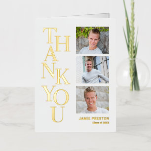 Stacked Charm FOIL Graduation Thank You Card