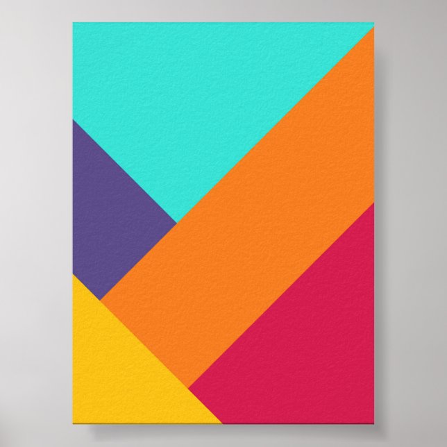 Stacked Colourful Origami Paper Art Print (Front)