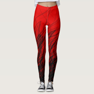Stacked Crosshatch Red - Leggings