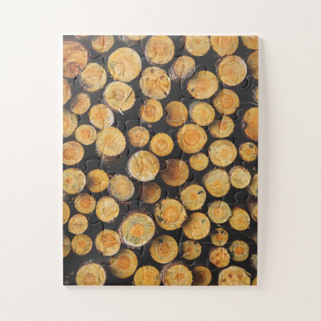 Stacked Cut Wood Tree Logs Jigsaw Puzzle (Vertical)