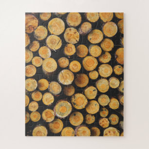 Stacked Cut Wood Tree Logs Jigsaw Puzzle