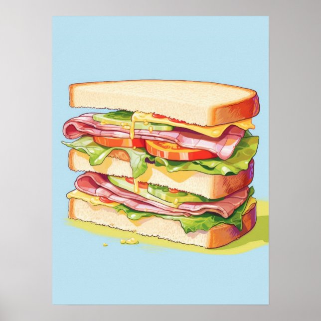 Stacked Deli Sandwich Delight Poster (Front)
