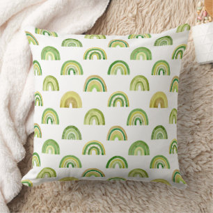 Stacked Earthy Rainbow Rows Pattern Cushion