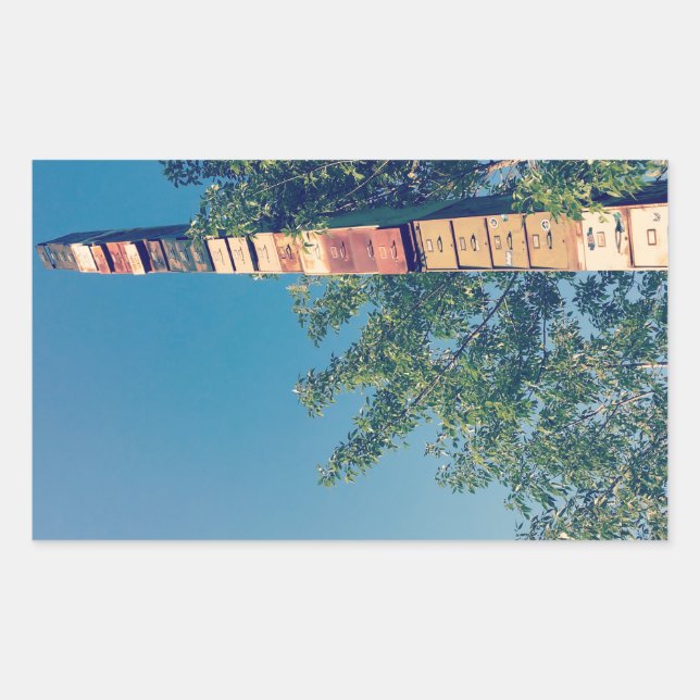 stacked filing cabinets in burlington vermont rectangular sticker (Front)