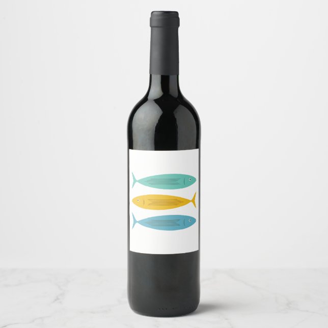 Stacked Fish Wine Label (Front)