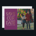 Stacked Gold Photo Save the Date<br><div class="desc">Simple and fresh with a hint of modern faux gold foil will help your guests save your date for the big day and show off your favourite engagement photo.</div>