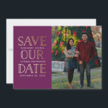 Stacked Gold Photo Save the Date<br><div class="desc">Simple and fresh with a hint of modern faux gold foil will help your guests save your date for the big day and show off your favourite engagement photo.</div>