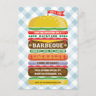 Stacked Hamburger Party Invitation