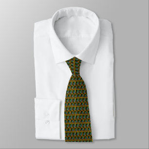 Stacked Houston TX Police Patches Neck Tie