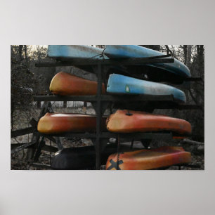 Stacked Kayaks Photo Poster
