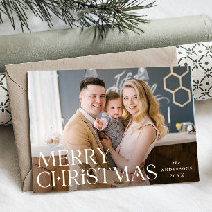 Stacked Merry Christmas Photo Holiday Card