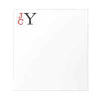 Stacked Monogram, Red and Black Personalised