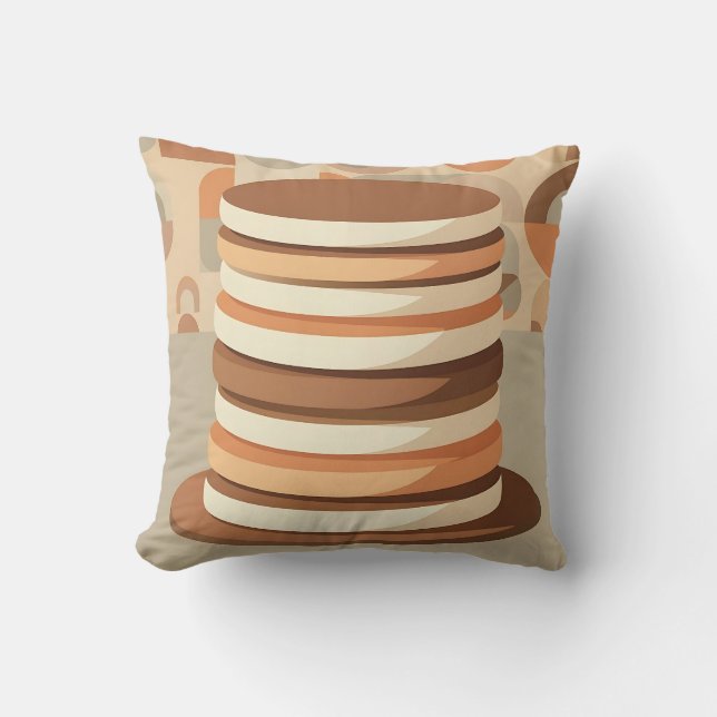 Stacked Pancakes Retro Cushion (Front)